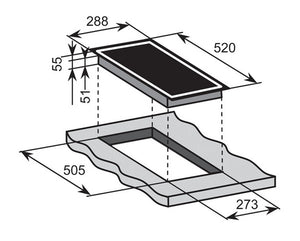 Baumatic 30cm Electric Ceramic Cooktop With 2 Zones Black Model BHC310