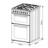 Belling Gas Oven & Cooktop Electric Upper Oven Freestanding Cooker BFS60DOGG