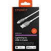 Cygnett 1metre Armoured Lightning Cable to USB-A - White Model CY4659PCCAL