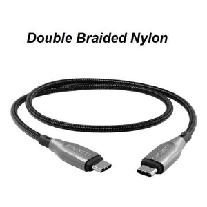 Cygnett 1m Armoured USB-C to USB-C 2.0 Cable Black 5A/100W, Braided, 480Mbps  Model CY4674PCTYC