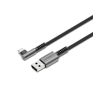 Cygnett Unite 1m Right Angle USB-C to USB-A Cable - Black Model CY5106PCUSA