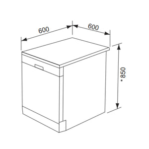 Emilia 60cm Freestanding Stainless Steel Dishwasher Model EDW65SS