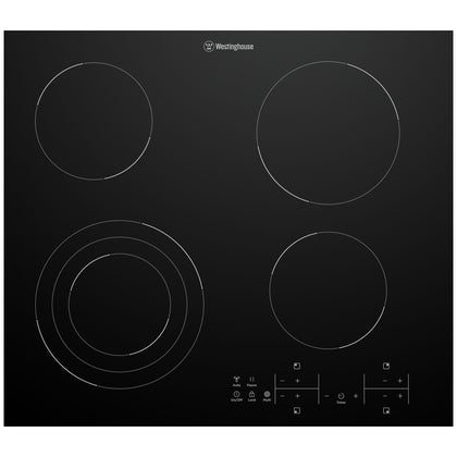 Westinghouse 60cm Triple Variable Zone 4 Burner Cooktop Model WHC643BE