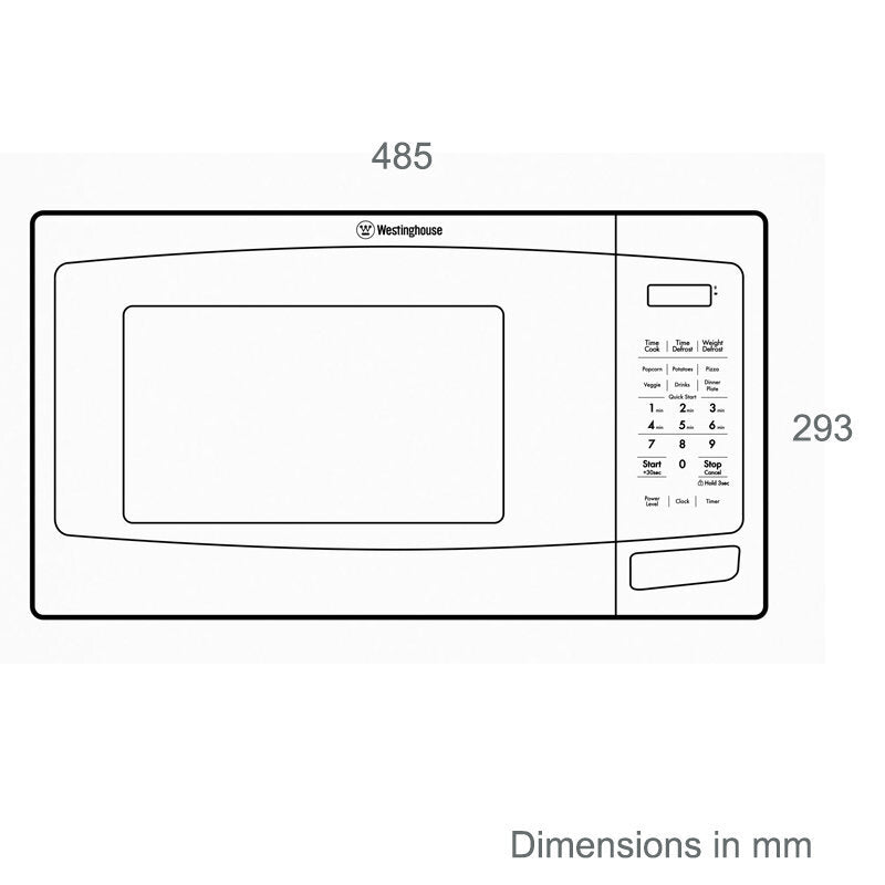 Westinghouse 23L White Countertop Microwave Oven 800W Model WMF2302WA