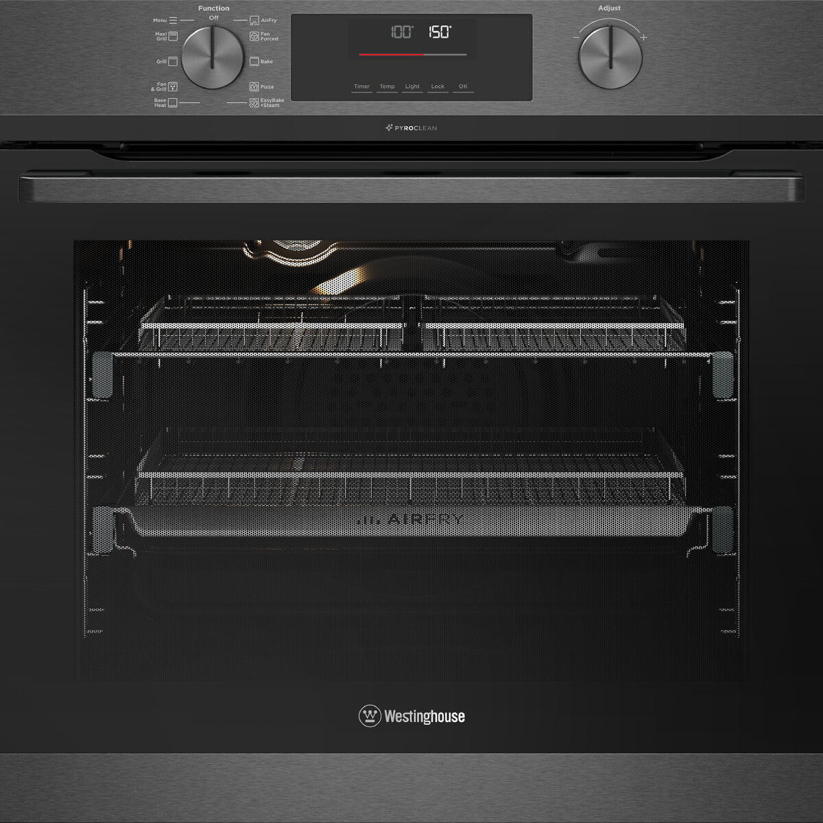 Westinghouse 60cm Dark Stainless Steel Pyroclean Oven with Airfry WVEP6717DD