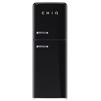 CHiQ 202 Litre Retro Top Mount Fridge Freezer Black Model CRTM200NB
