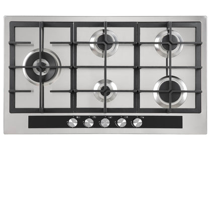 Inalto 90 cm Gas Cooktop Cast Iron Trivets Model ICG905W