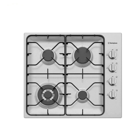 Westinghouse 60cm 4 Burner Stainless Steel Gas Cooktop Model WHG643SB